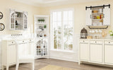 Corner Storage Cabinet, 63.3" Tall Freestanding Bookcase with Doors & Adjustable Shelves, 5-Tier 54814109