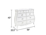 Opulence Modern Style 9- Drawer Dresser Made with Wood in Pearl White B009P240961