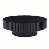 35.43'' Nesting Round Wood Coffee table for Apartment, Modern Living Room Coffee Table with Sturdy W876P254010