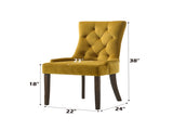 Farren Yellow Velvet & Espresso Finish Side Chair B2726P264599