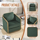 COOLMORE Corduroy Barrel Chair, Comfortable Accent Sofa Chair for Living Room, 360 Degree W395P220271