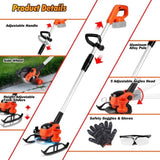 Cordless Wheeled Grass Trimmer - 800W Pure Copper Motor , 2x21V 3000mAh Batteries , 3 53629530