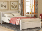 Wood Platform Bed with Headboard,Footboard and Wood Slat Support, White WF190781AAK