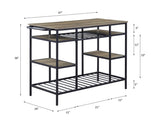 Lona Rustic Oak & Black Finish Kitchen Island B2726P272332