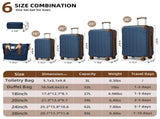 Luggage Sets 6 Piece with Duffel Bags, Hardside Expandable Suitcases with Spinner Wheels TSA Lock, W3412P390472