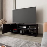 Wengue TV Stand with a Door and Open Storage B062P290262