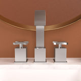 2 Handle Widespread Bathroom Faucet 3 Hole, with Pop Up Drain and 2 Water Supply Lines, Matte Black W124379941