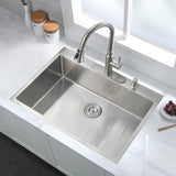 Stainless Steel 30 in 2-Hole Single Bowl Drop-In Kitchen Sink with Bottom Grid and Basket Strainer JYSDS3011BN