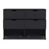 Basilea 4 Drawers Double Dresser with 2 pull down Cabinets Black B200P239598