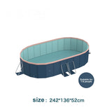 2.8m oval free inflatable garden PVC swimming pool dark blue W2710P337294