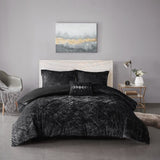 King/Cal King Velvet Duvet Cover Set with Throw Pillow B03596080