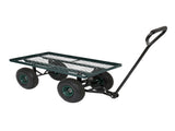 86*46*97cm Garden Iron Wood Four Wheel Square Garden Wagon Green 50097362