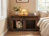 31.5" Dog Crate Furniture with Sliding Barn Door, Wooden Dog Kennel End Table for Indoor Use 61976880