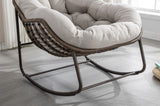 Outdoor Rattan Rocking Chair,Padded Cushion Rocker Recliner Chair Outdoor for Front Porch, Living W640105281