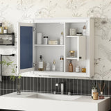 32'' Bathroom Wall Cabinet with Mirror, Wall Mounted Medicine Cabinet with 3 Shelves, Mirrored Door N710P252505K