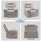 ZNTS Power Recliner Chair with Adjustable Massage Function, Velvet Electric Power Chair for Elderly with W1998120244