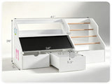 Kids Toy Storage Organizer with Flip Chalkboard, Rolling Drawers & Hanging Rods, Rounded Edge 16852452