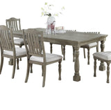 ZNTS Light Grey Dining Table Rectangle Dining Table 1pc Table Only Acacia Veneer Dining Room Furniture B011P193970