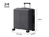 Non-TSA customs lock 3-in-1 PP trolley case, 20in, 24in, 28in, PP, dark gray 34460953