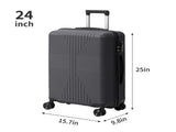 Non-TSA customs lock 5-in-1 PP trolley case, 12in, 16in, 20in, 24in, 28in, PP, dark gray 12768570