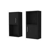FM FURNITURE Dixie 2 bathroom medicine cabinets with storage with open shelf, Black B128P321073