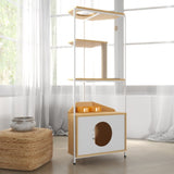 ZNTS Corner Cat Tower, Cat Tree with Scratching Post, Cat Condo with Feeding Station and Climbing W1687106555