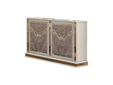 Omari Modern Style 6- Drawer Dresser Made with Wood and Gold Accents in Beige B009P245440