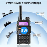 BAOFENG Portable Walkie Talkie UV-5R, Handheld Ham Radio Long Range 8W High Power, Rechargeable 69038925