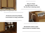 42.5" Tall Rattan Shoe Cabinet with Doors, 6-Tier Shoe Storage Cabinet with Adjustable Shelves, 86407190