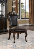 ZNTS Traditional Classic Design 2pcs Side Chairs Walnut Solid wood Dining Room Dark Brown Leatherette B011P234724