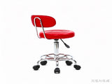 Round Shape Adjustable Salon Stool with Back and Line Red 80978423