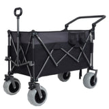 Multi-Functional Push-Pull Folding Wagon Cart with Rotating Handle & 9"x4" Tires for Camping & W2932P317114
