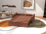 Corduroy Double Sleeper Sofa With Pull-Out Bed, 2 Pillows & Side Storage Pocket 16204161