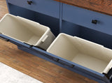 Farmhouse Blue Double Tilt Out Trash for 20 Gallon Trash Cans, Free Standing Recycling W2557P324526
