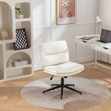 ZNTS Bizerte Adjustable Swivel Criss-Cross Chair, Wide Seat/ Office Chair /Vanity Chair, White T2574P181615