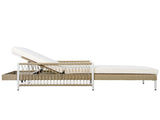Outdoor All-Weather PE Rattan Chaise Lounge, Minimalist Patio Wicker Lounge Chair with 6 Gear 09574757