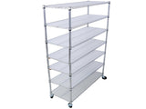 7 Tier Metal Wire Shelving Unit, 2450lbs Heavy Duty Adjustable Storage Rack with Wheels & W465142135