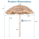 7.2 foot portable beach umbrella with adjustable tilt 05410174