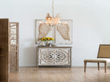 Set of 2 Feather Wing Wall Panels with Distressed White Finish, Rectangle Hanging Wall Art, 42" x W2078130291