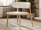 Dining Chairs Set of 2, Metal Kitchen Chairs with Modern Fabric Upholstered for Dining Room, Beige 78631673