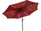 9FT Outdoor Patio Umbrella with Solar Lights and Tilt, Red 51262344