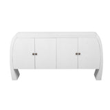 U-Style Four-Door Ash Veneer Storage Cabinet with Curved Legs, Perfectly Suited for Hallways, N711P241277K