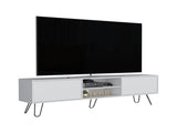 Waco TV Rack, Hairpin Stand with Spacious Storage and Cable Management Holes, White B097P167462