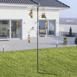 93inch Iron Bird Feeder With Six Hooks, Bird Feeder Black Courtyard 44782895