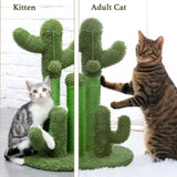 ZNTS Cat Scratching Post Cactus Cat Scratcher Featuring with 3 Scratching Poles and Interactive Dangling 48540529