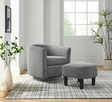 Swivel Accent Chair 360&deg Comfy Recliner Corduroy Arm Chair Single Sofa with Ottoman for Living Room W2582P179933