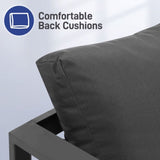 Love seat sofa Coffee table Grey frame dark grey cushion Aluminium frame sofa 21669719