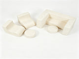 1 PC Kids Modular Sofa Set, 1 Table & 2 Chairs with 2 Round Cushions, White Corduroy Kids Sofa 87109911