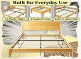 Queen Size Bed Frame, 12 Slats, Headboard Included, No Box Spring Needed, Easy AssemblyOnly bed 10830164