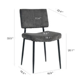 ZNTS Modern Grey simple velvet dining Fabric Upholstered Chairs home bedroom stool back dressing W210132726